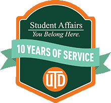 ut dallas ten year service badge