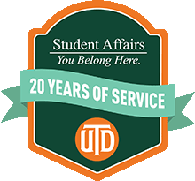ut dallas twenty year service badge